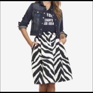 Express midi full zebra print skirt